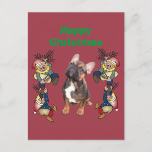 Französische Bulldoggen Weihnachten French Bulldog Postkarte