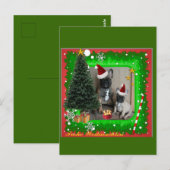 Französische Bulldoggen Weihnachten French Bulldog Postkarte (Vorne/Hinten)