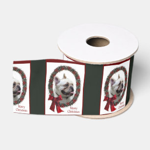 Französische Bulldoggen-Weihnachten Ripsband