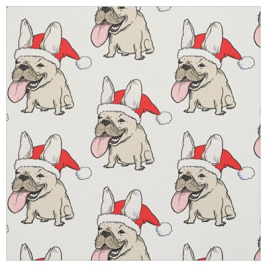 Französische Bulldoggen-Weihnachtsmuster Stoff (Muster)