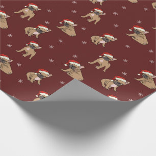 Französische Bulldoggen-WeihnachtsPackpapier Geschenkpapier