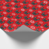 Französische Bulldoggen-WeihnachtsPackpapier Geschenkpapier (Ecke)