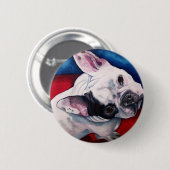 Französische Bulldoggen-Weiß mit Flecken Button (Vorne & Hinten)