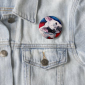 Französische Bulldoggen-Weiß mit Flecken Button (Beispiel)