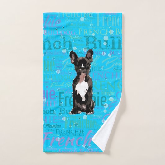 Französische Bulldoggen-Welpe Badhandtuch Set (Handtuch)