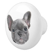 Französische Bulldoggen-Welpe Keramikknauf (Rechts)