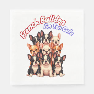 Französische Bulldoggen Welpen für einen Hundebesi Serviette