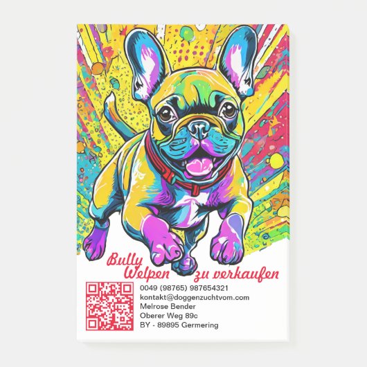 Französische Bulldoggen Welpen zu verkaufen Post-it Klebezettel (Vorderseite)