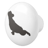 Französische Bulldoggen-Yoga-Pose Keramikknauf (Rechts)