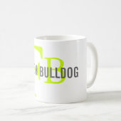Französische Bulldoggen-Zucht-Monogramm-Entwurf Kaffeetasse (VorderseiteRechts)