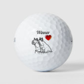 französische Bulldoggen zwei Freunde Golfball (Vorderseite)