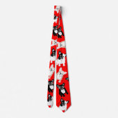 Französische Bulldoggenfrenchies-Weihnachtsrot Krawatte (Rückseite)