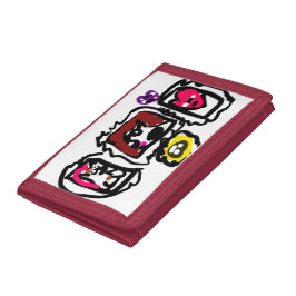 Französische Bulldoggenherzen Tri-fold Geldbeutel
