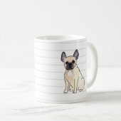 Französische Bulldoggewatercolor-Tasse Kaffeetasse (VorderseiteRechts)