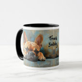 Französische Bulldogin-Impressionistin Tasse (Vorderseite Links)