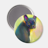 Französische Bulldogin-Welpenart Magnet (Vorderseite/Rückseite)