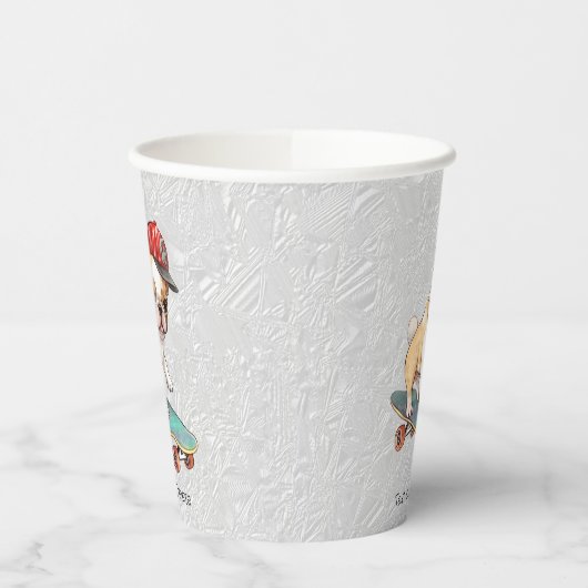 Französische Bulldogopapier Pappbecher (Links)