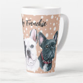 Französische Bulldogs Aquarell Latte Tasse (Rechte Ecke)
