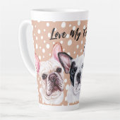 Französische Bulldogs Aquarell Latte Tasse (Linke Ecke)