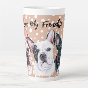 Französische Bulldogs Aquarell Latte Tasse