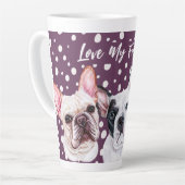 Französische Bulldogs Aquarell Latte Tasse (Linke Ecke)