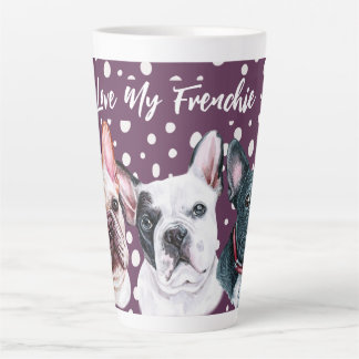 Französische Bulldogs Aquarell Latte Tasse