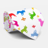 Französische Bulldogs farbig Krawatte (Gerollt)