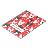 Französische Bulldogs Frenchies Dog Pattern Red Notizblock (Linke Seite)