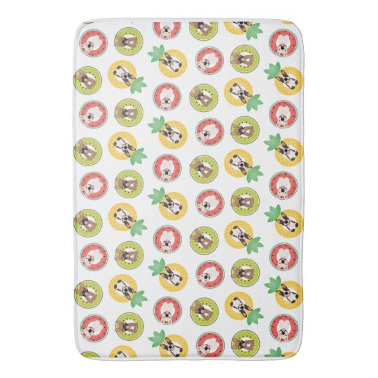 Französische Bulldogs in Fruit Pool Floating Muste Badematte (Vorderseite Vertikal)