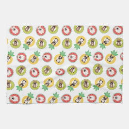 Französische Bulldogs in Fruit Pool Floating Muste Geschirrtuch