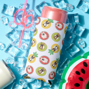 Französische Bulldogs in Fruit Pool Floating Muste Selters Dosenkühler