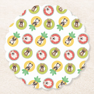 Französische Bulldogs in Fruit Pool Floating Muste Untersetzer