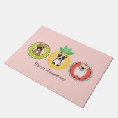 Französische Bulldogs in Fruit Pool Floats Fußmatte (Schrägansicht)