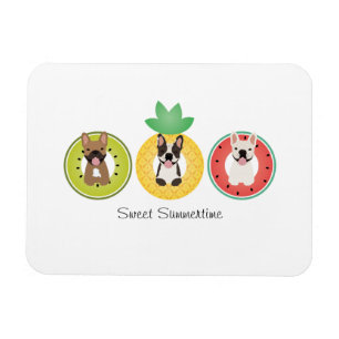 Französische Bulldogs in Fruit Pool Floats Magnet