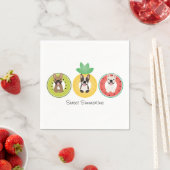 Französische Bulldogs in Fruit Pool Floats Serviette (Beispiel)