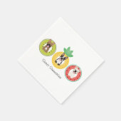 Französische Bulldogs in Fruit Pool Floats Serviette (Ecke)