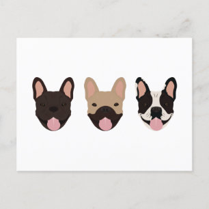 Französische Bulldogs lächeln Postkarte