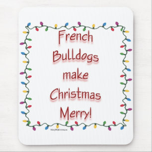 Französische Bulldogs machen Weihnachten froh Mousepad