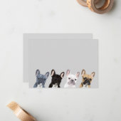 Französische Bulldogs Niedlich Frenchie Pet Dog Mitteilungskarte (Vorderseite/Rückseite Beispiel)