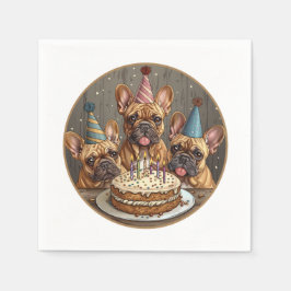 Französische Bulldogs Party Hats Serviette