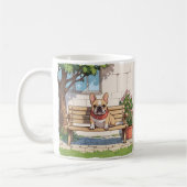 Französische Bulldogs Pastell mit Blume Kaffeetasse (Links)