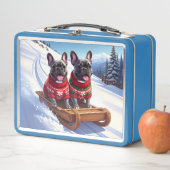 Französische Bulldogs Sled Metal Lunch Box (Beispiel)