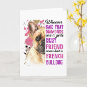 Französische Bullhunde sind die beste Freundin der Karte (Gelbe Blume)