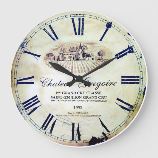 Französische Burg Gregory. Große Wanduhr (Vorderseite)