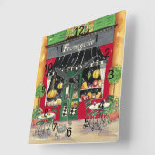 Französische Café-Acryl-Wanduhr Quadratische Wanduhr (Winkel)