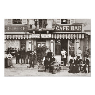Französische Café-Bar-Straßenszene Fotodruck