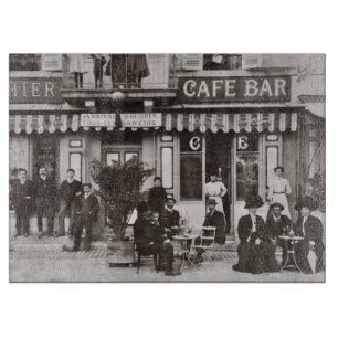 Französische Café-Bar-Straßenszene Schneidebrett