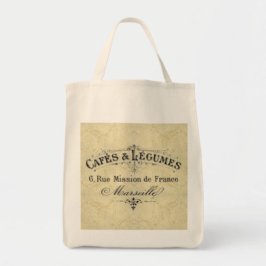 Französische Cafes & Gemüse Einkaufstasche (Vorne)