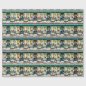 Französische Cafés: Versailles gemütliche Szene. Geschenkpapier (Flach)