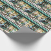 Französische Cafés: Versailles gemütliche Szene. Geschenkpapier (Ecke)